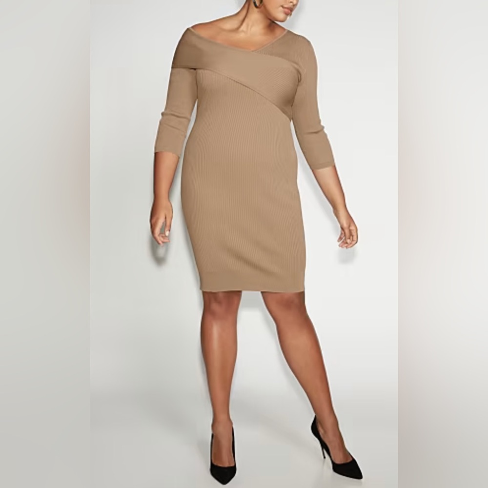 Ribbed Knit Sweater Sheath Dress- Gabrielle Union Collection